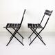 2 leather and metal folding chairs - Paquebot France 1960