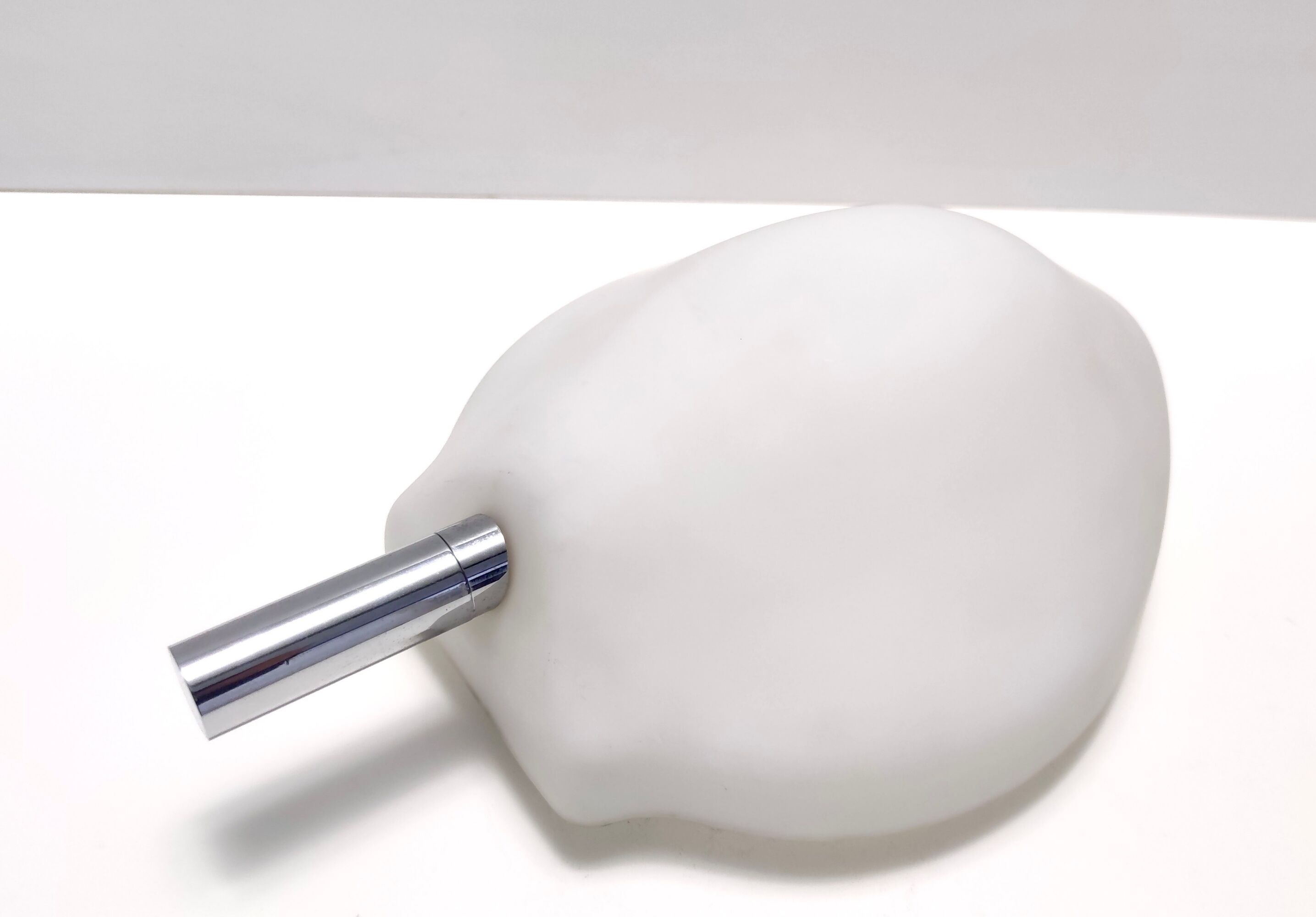 Postmodern opaline glass sconce no. 2299 by fontana arte, italy