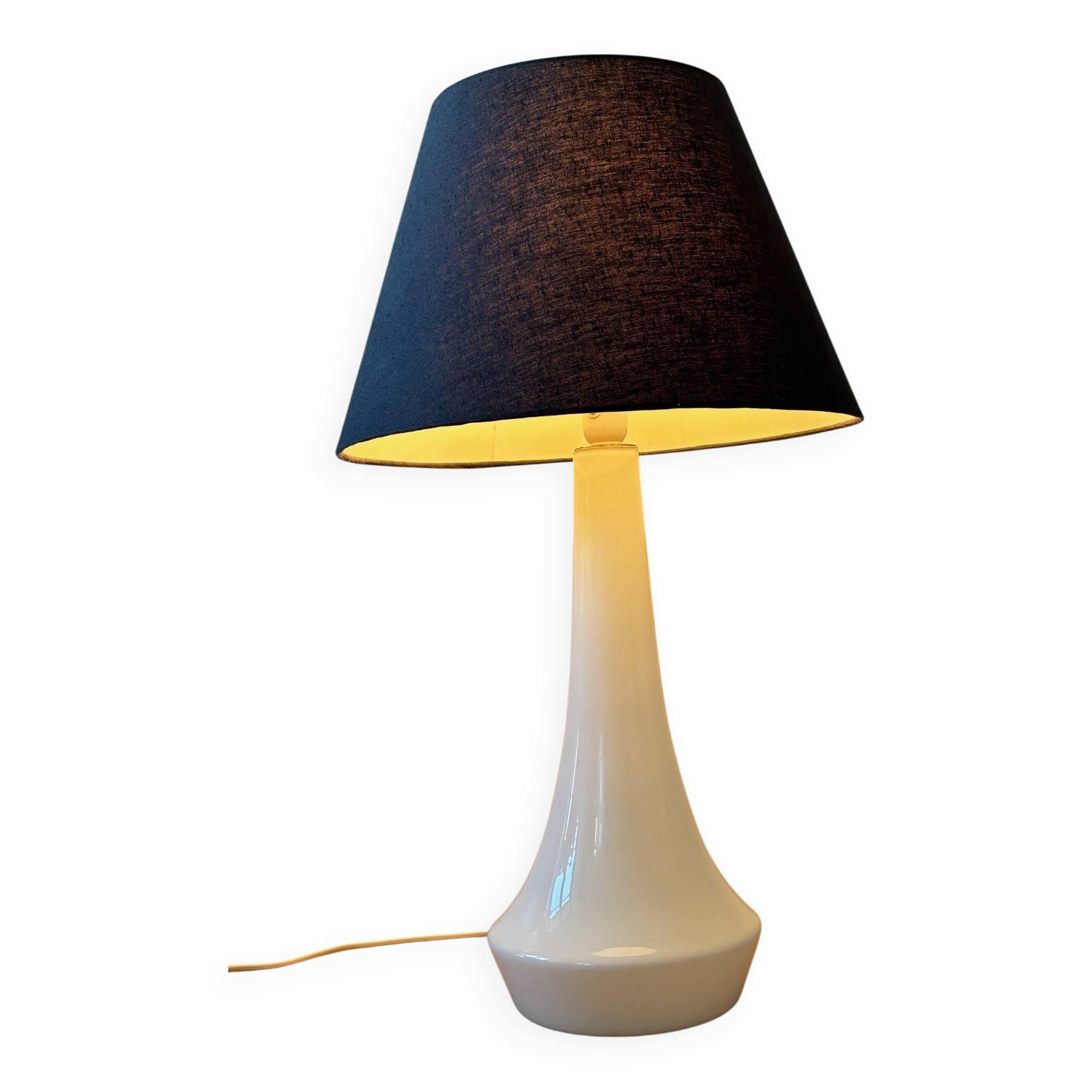 opaline and brass lamp - Sweden 60s/70s