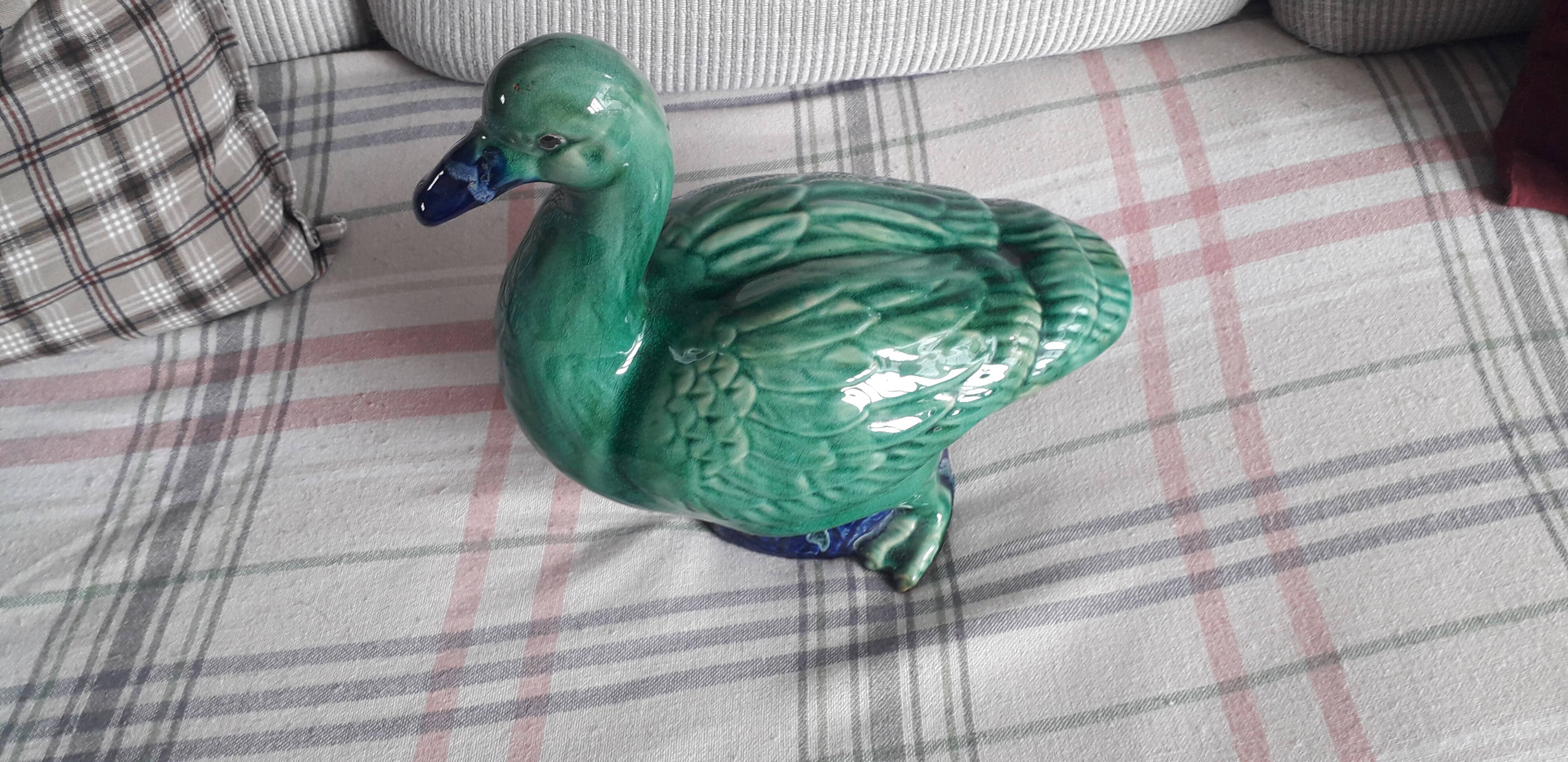 Grand canard vintage en céramique