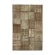 Handmade anatolian overdyed 196 cm x 302 cm brown patchwork carpet