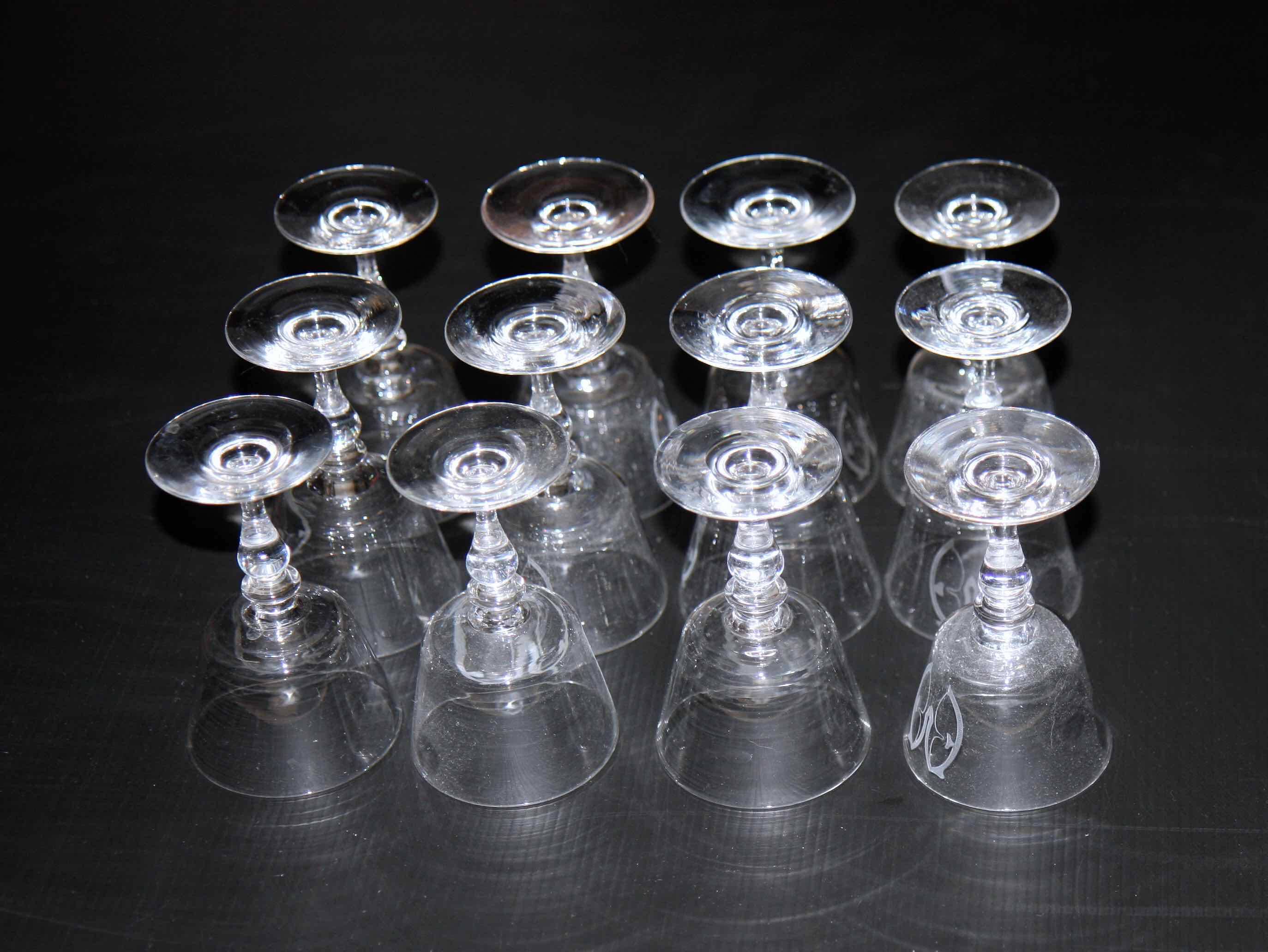 Set of 12 Art Nouveau glasses.
