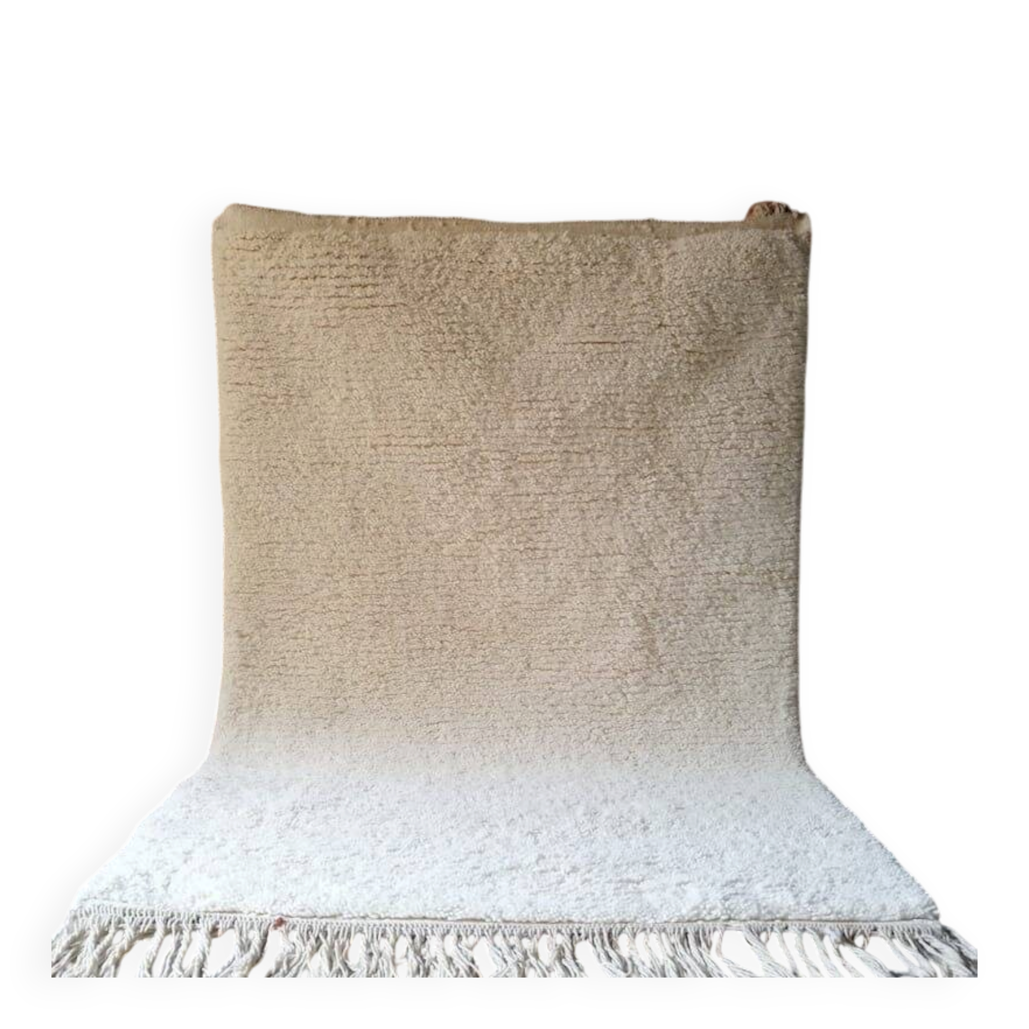 Traditional handmade pure white wool rug size 1.5/2.5 m.