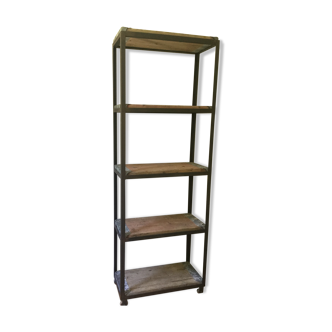 Industrial wood and iron shelf