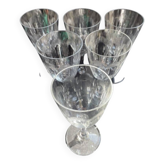 6 Baccarat water glasses Molière service
