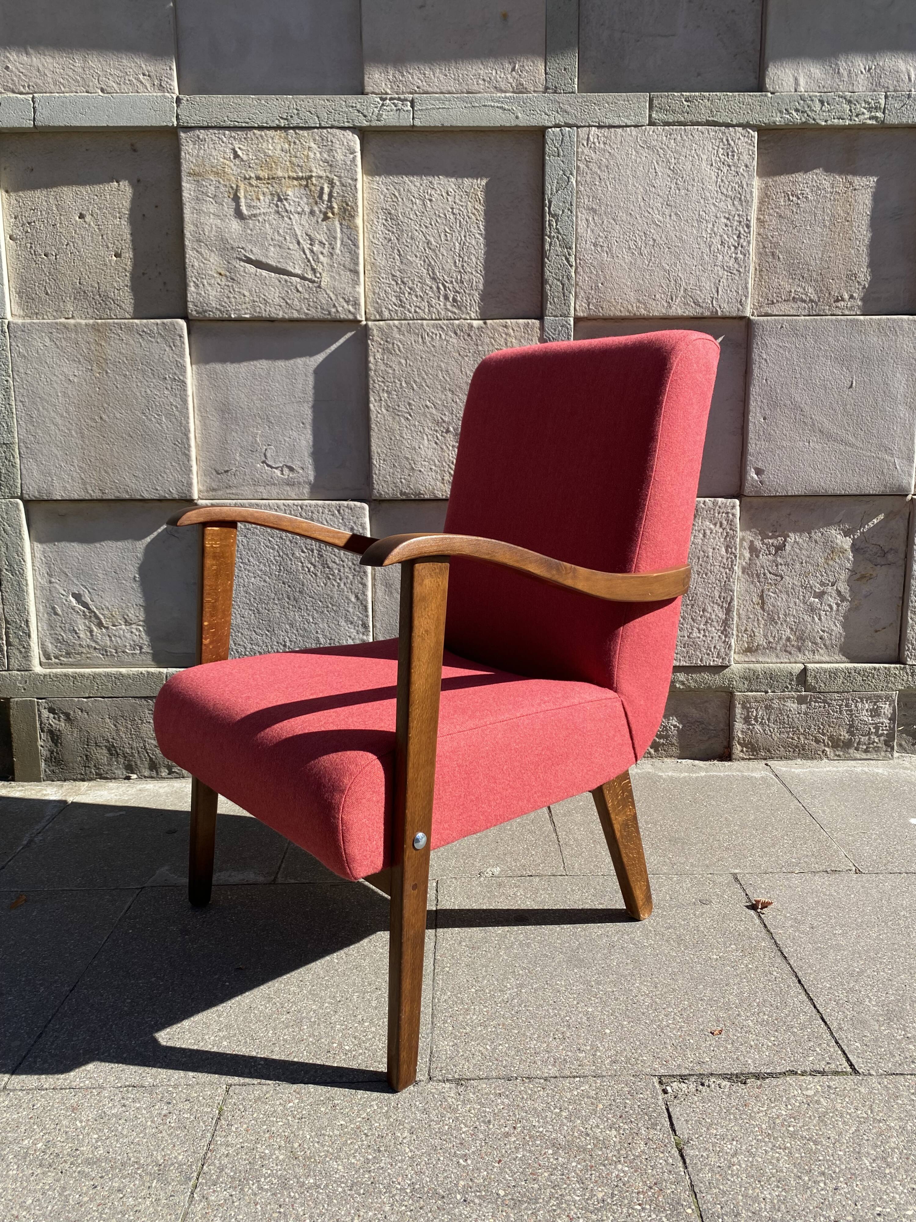 Armchair from the 1960s, Polish People's Republic, after complete renovation, wool.