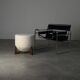 Totemo stool by forme, ivory dedar bouclé upholstery, walnut legs