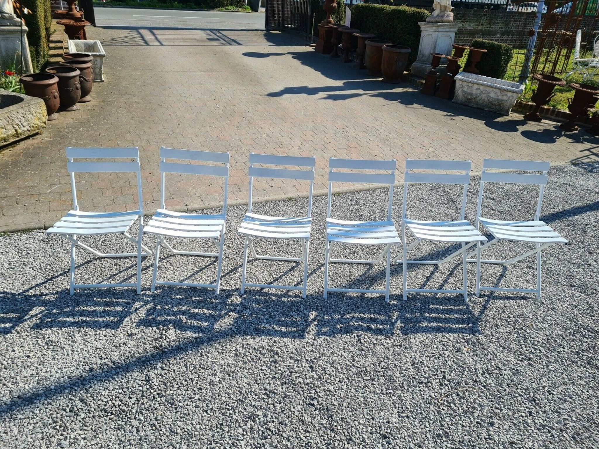 Folding iron garden chairs