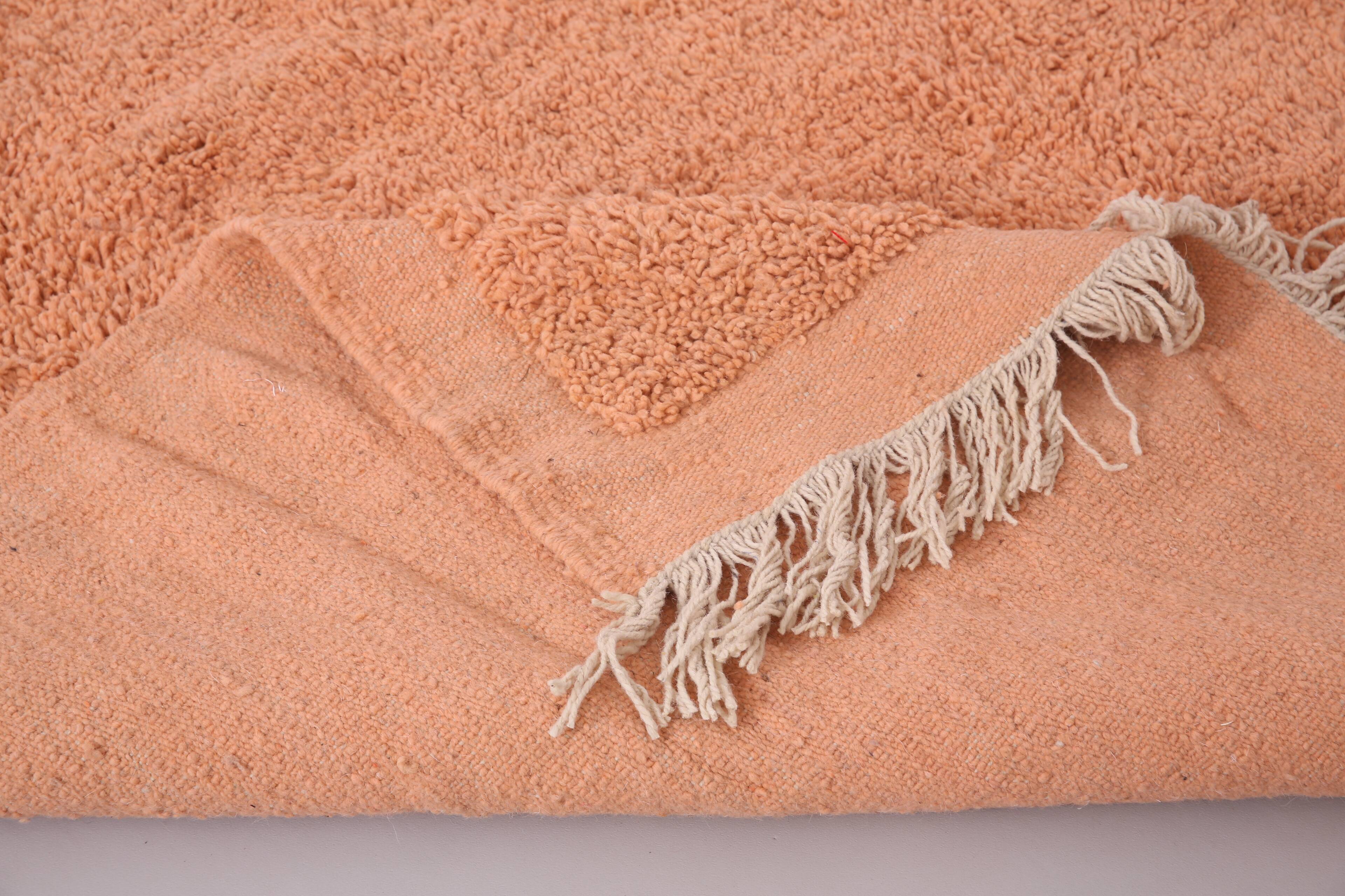 Peach Vintage Moroccan Rug 187 x 252 cm - Handmade Berber Wool Rug Boho