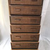 Rattan chest of drawers 7 drawers