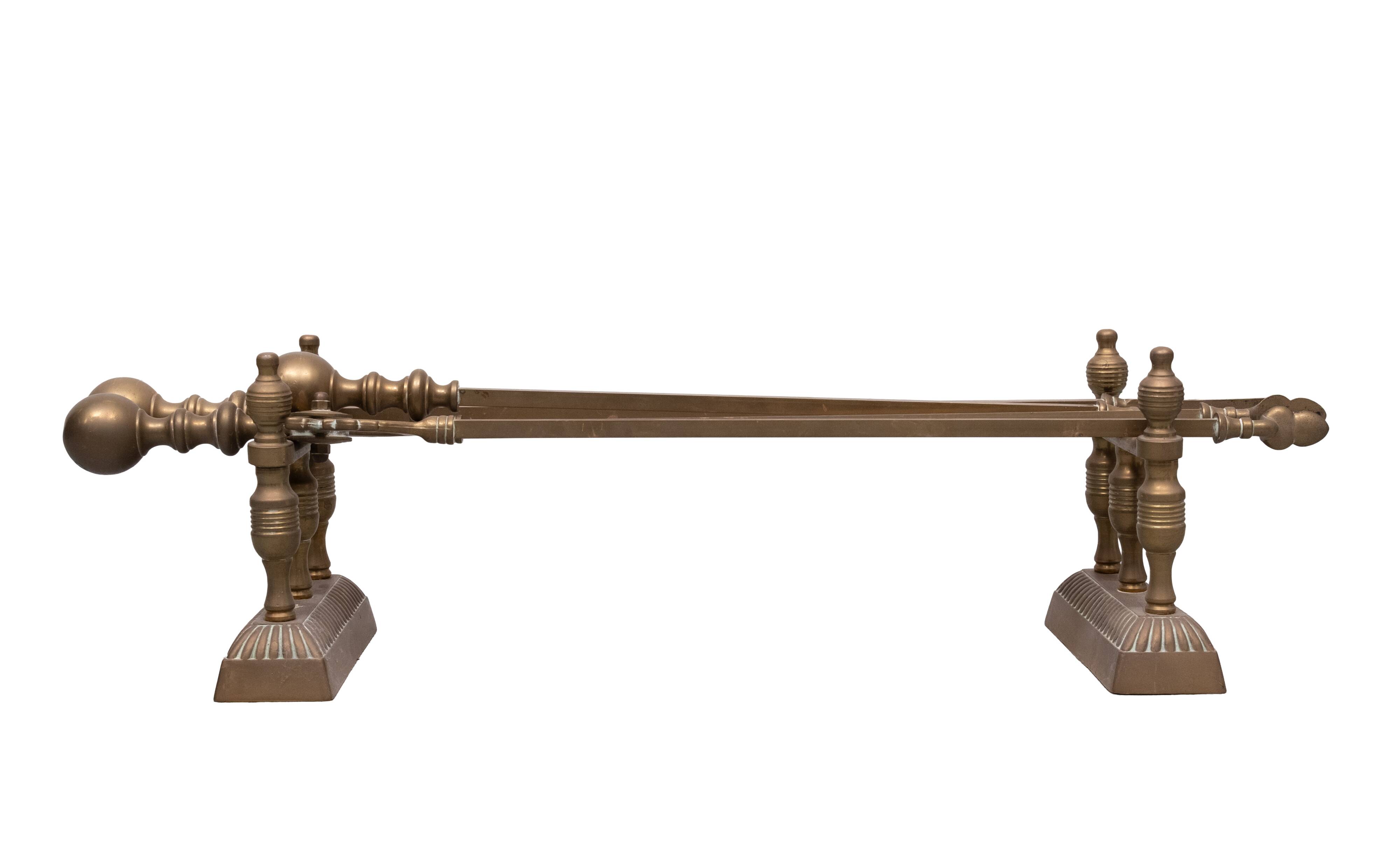 Antique Brass Fireplace Tools 19th Century