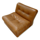 Fauteuil  cuir modèle Amanta édité par B&B, Italie, en 1973. Coque blanche.