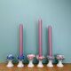 Set of 6 vintage ceramic candle holders