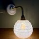 Vintage angled globe wall light in pink Clichy glass