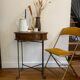 Side table / bedside table / pedestal table / antique wooden harness and canning