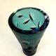 Vintage vase thick glass midnight blue