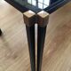 Glass coffee table by Lasco eglomisé and iron/iron gold. signed