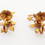 Pair of vintage gilt leaf sconces by Hans Kögl