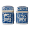 Set of 2 Chinese lidded jars