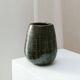XL VEB Coswig DDR Mid-Century Ceramic Vase with Deep Green Glaze, 1970s Studio Piece