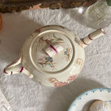 Théière en terre de fer polychrome K&G Luneville Bleuet