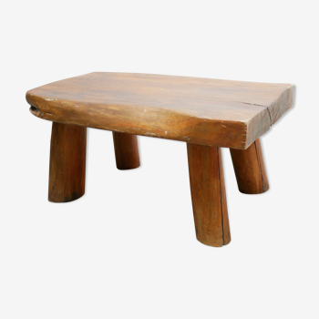 Brutalist vintage coffee table in solid wood