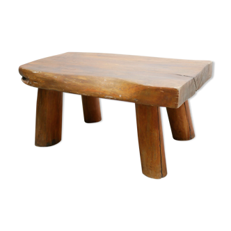 Brutalist vintage coffee table in solid wood