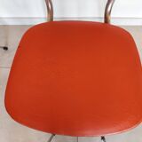 4 orange petal chairs, vintage