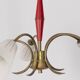 Vintage 60's chandelier, red metal and glass, italian design
