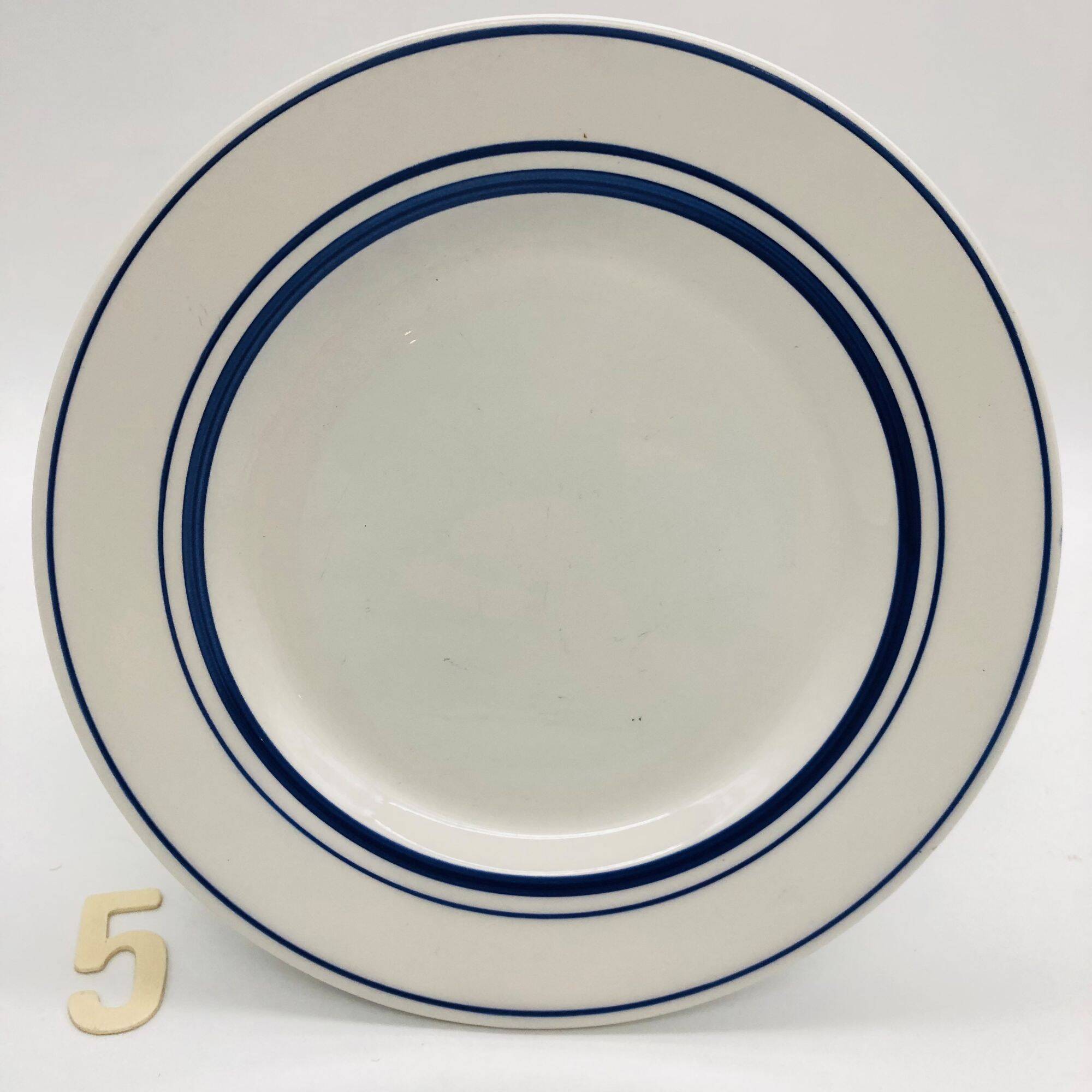 6 Assiettes dessert Quadrifoglio - Italy - Liseré bleu.