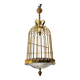 Lustre cage en cristal et bronze vers 1900
