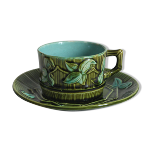 Tasse et sous tasse décor de bambou