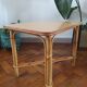 Table d'appoint vintage en rotin et bambou