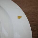 Large round stoneware serving platter from Digoin with a blue rose motif