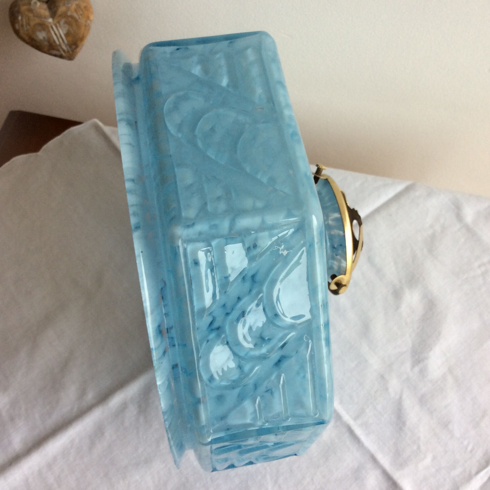 White speckled glass lampshade from the 30s