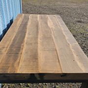 Industrial table 200 x 100 cm with wooden top + metal base