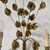 Wall lamp golden brass flowers style Hollywood Regency year 70
