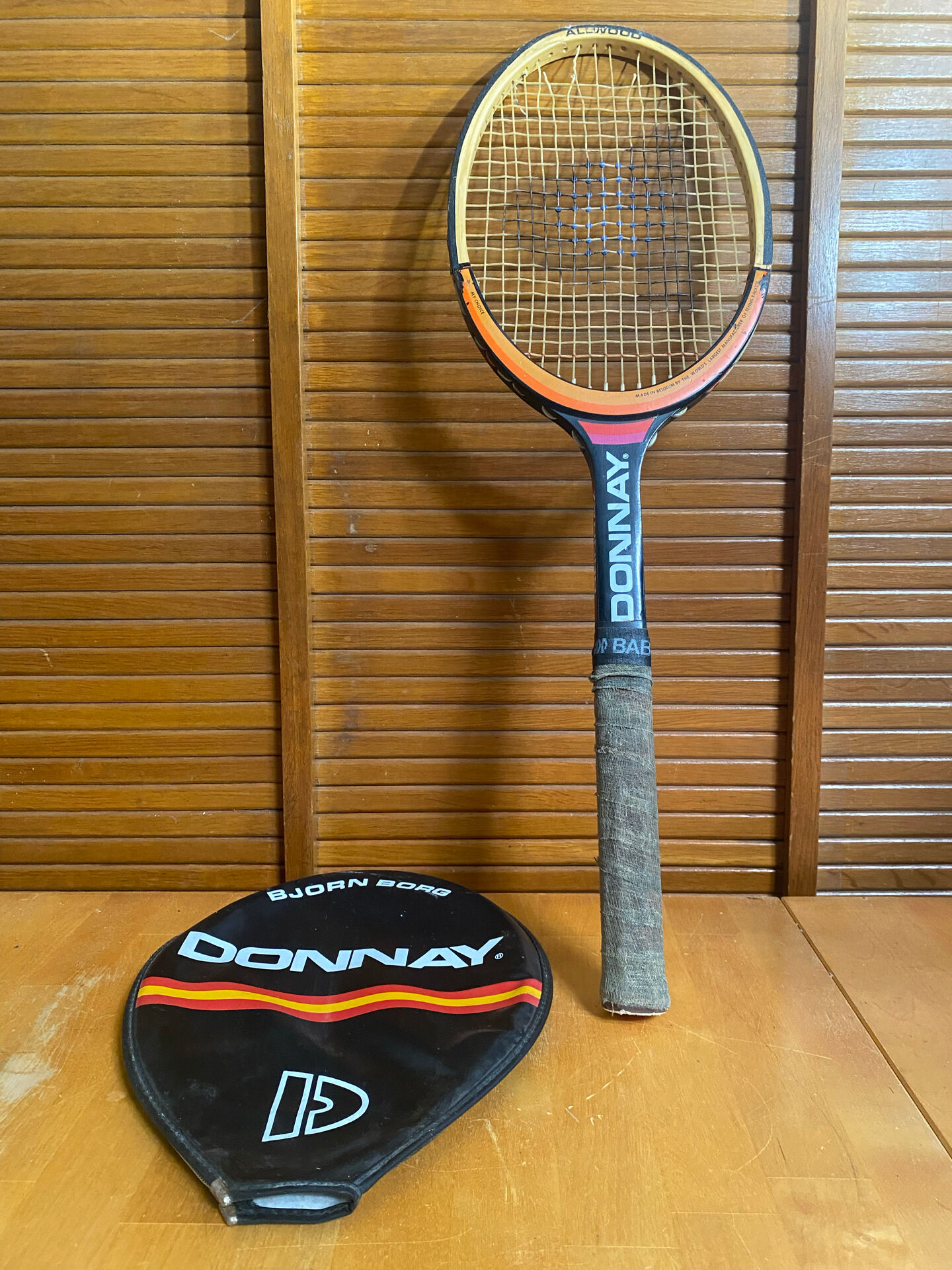 Vintage donnay bjorn borg tennis racket wood + case