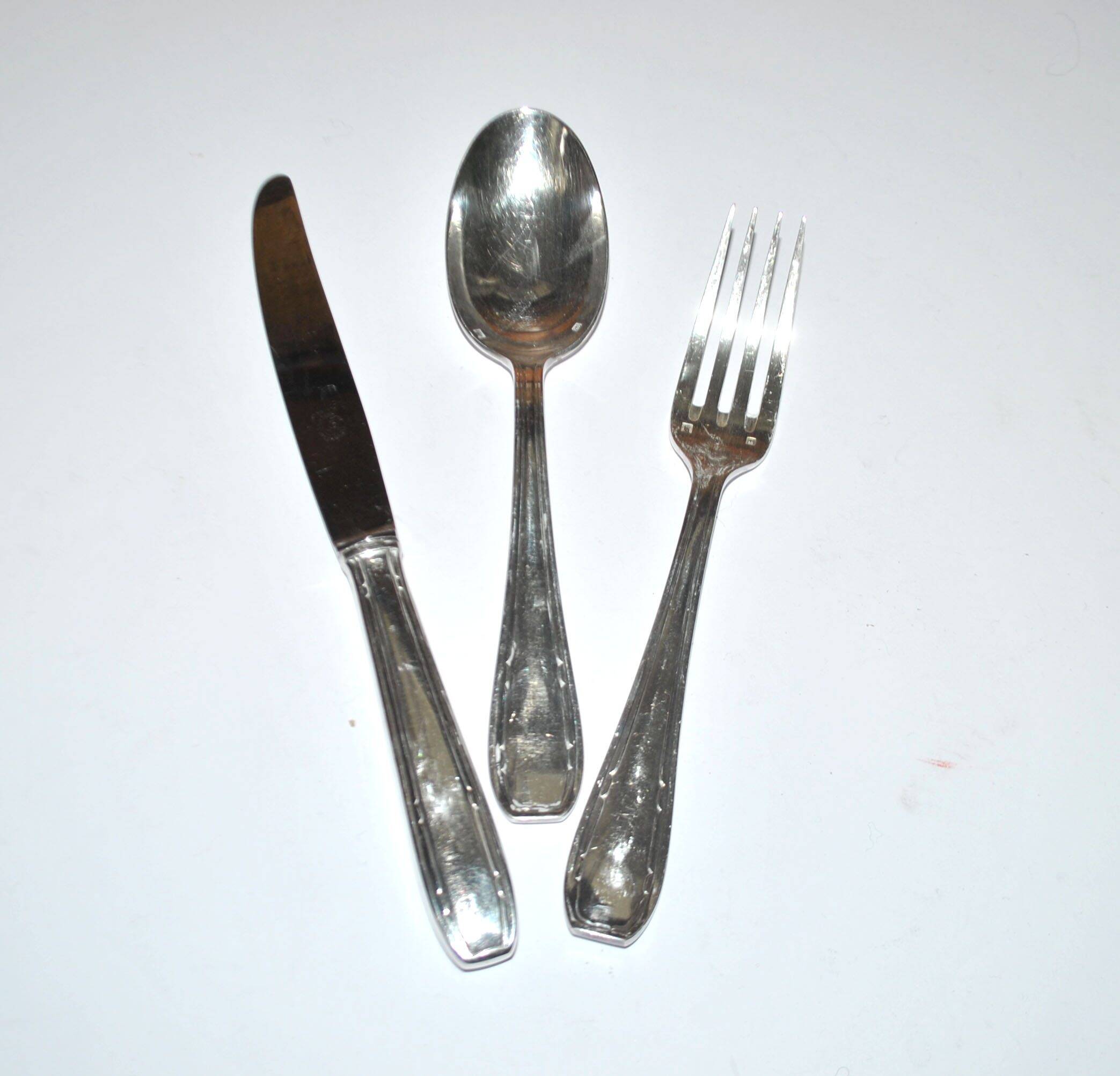 LCF set of 36 silver cutlery for starters and desserts, 1950s design Le Couvert Français
