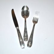 LCF set of 36 silver cutlery for starters and desserts, 1950s design Le Couvert Français