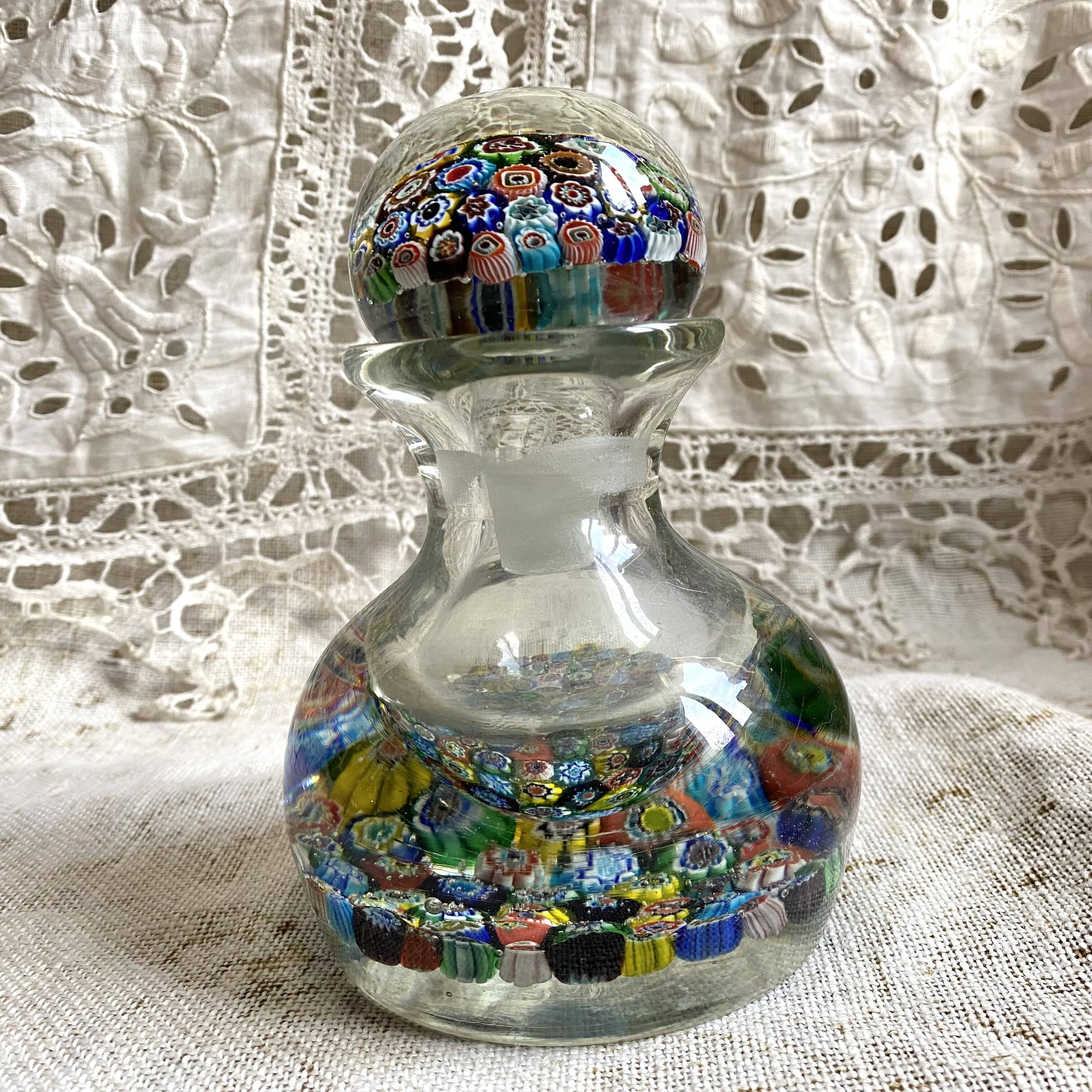 Murano millefiori blown glass carafe