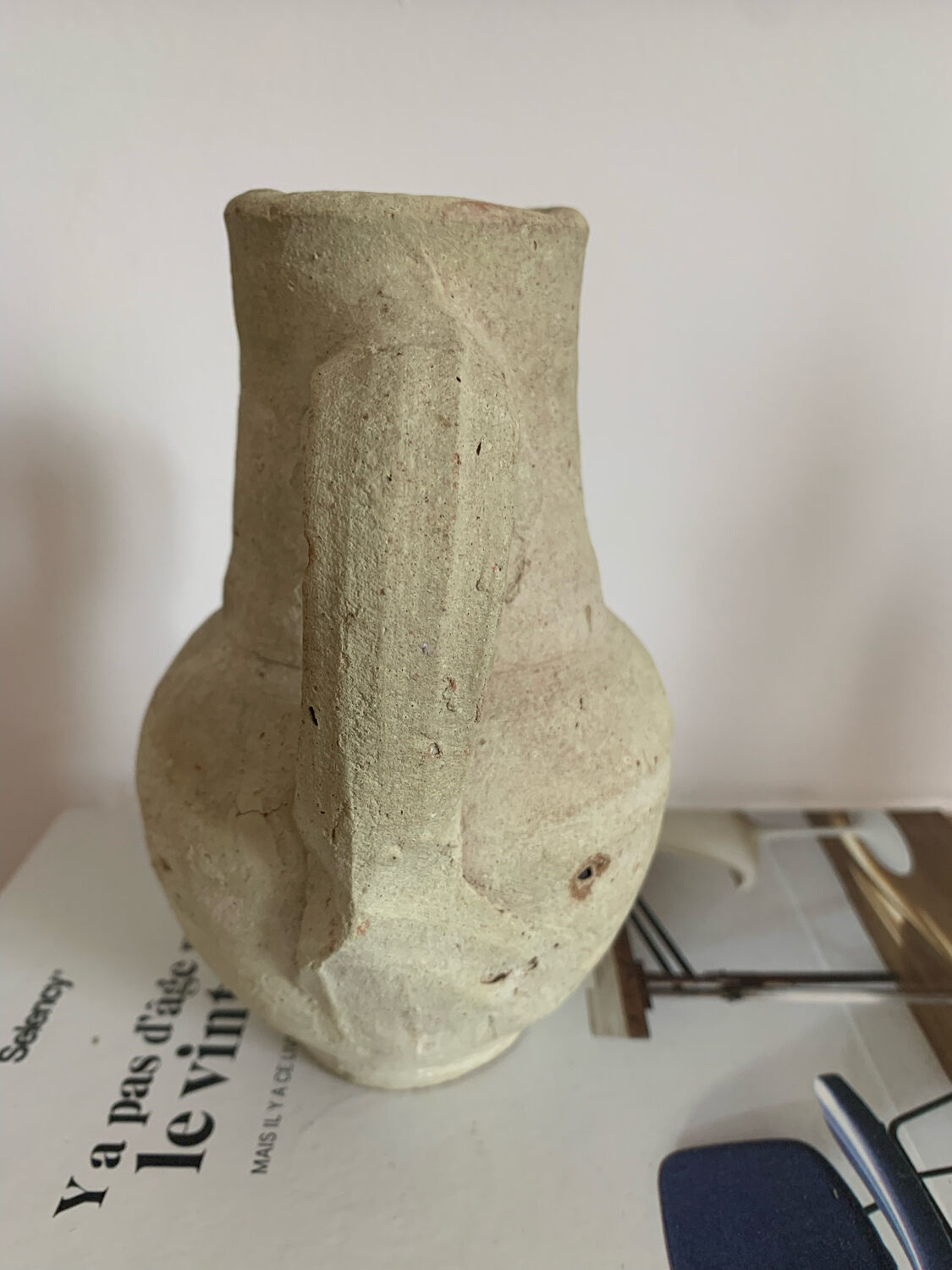 Vintage clay pot in minimalist style