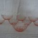8 rosaline cups arcoroc twisted pink glass