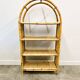 Boho chic arched bamboo shelves 1970s MCM Italian Dal Vera freestanding bookcase