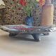 Dish on feet or storage compartment in enameled stoneware signed gerard tridot france