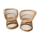 Pair of vintage rattan children's armchairs
