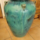 Large 20th century flamed stoneware jar