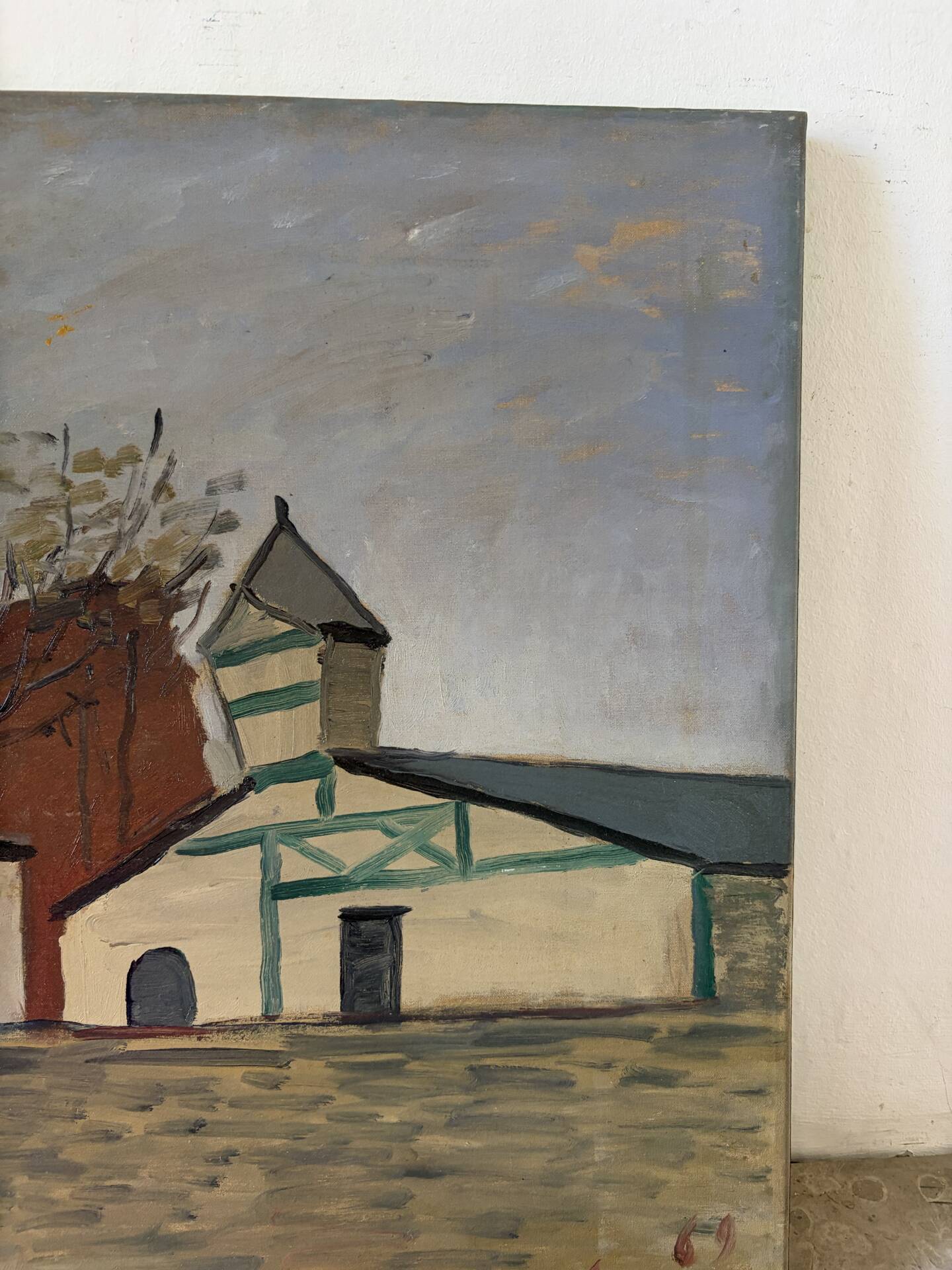 The windmill, oil on canvas signed Edgardo Ribeiro (1921-2005)
