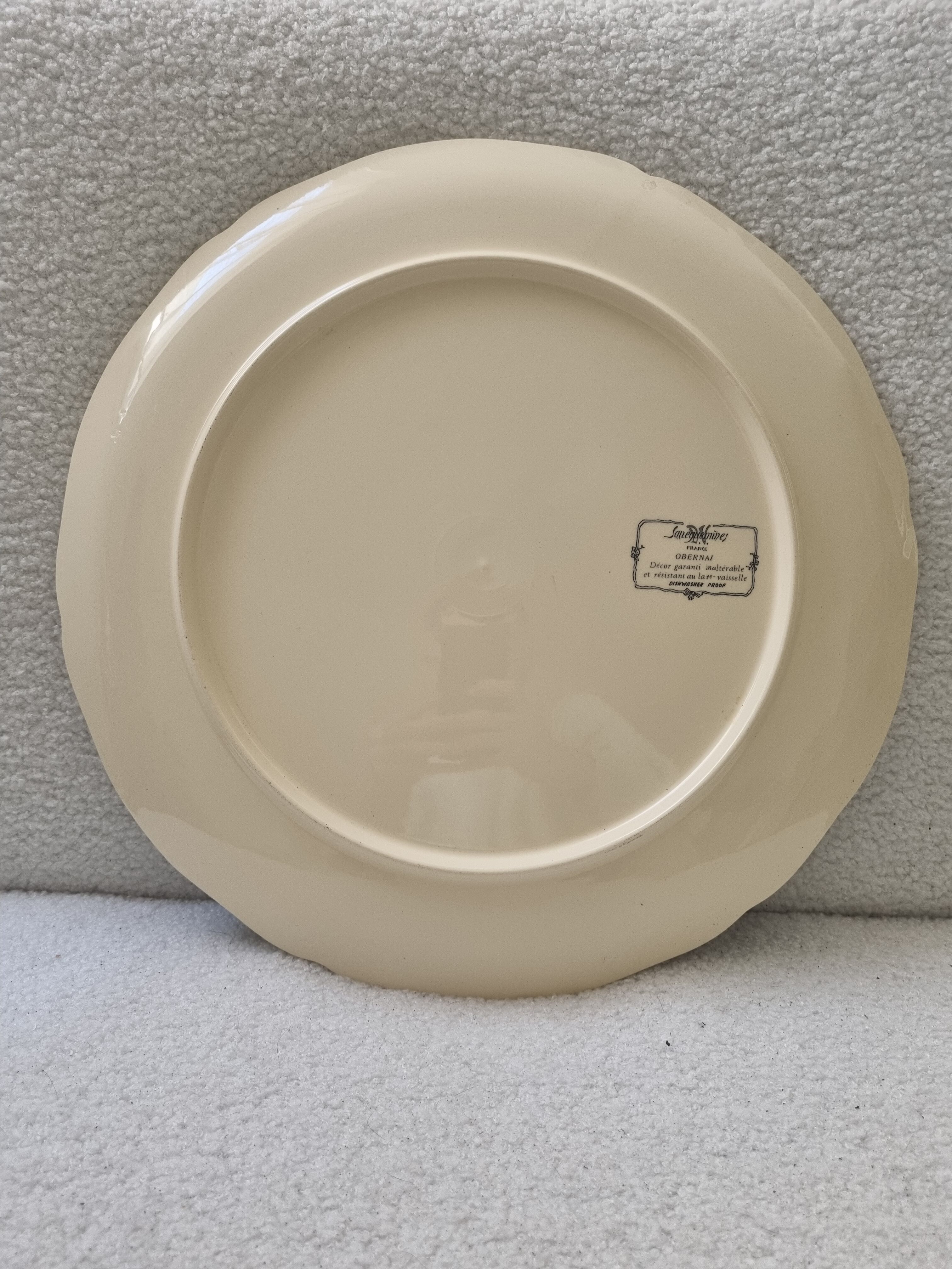 Large round serving dish earthenware Sarreguemines - OBERNAI - H. LOUX