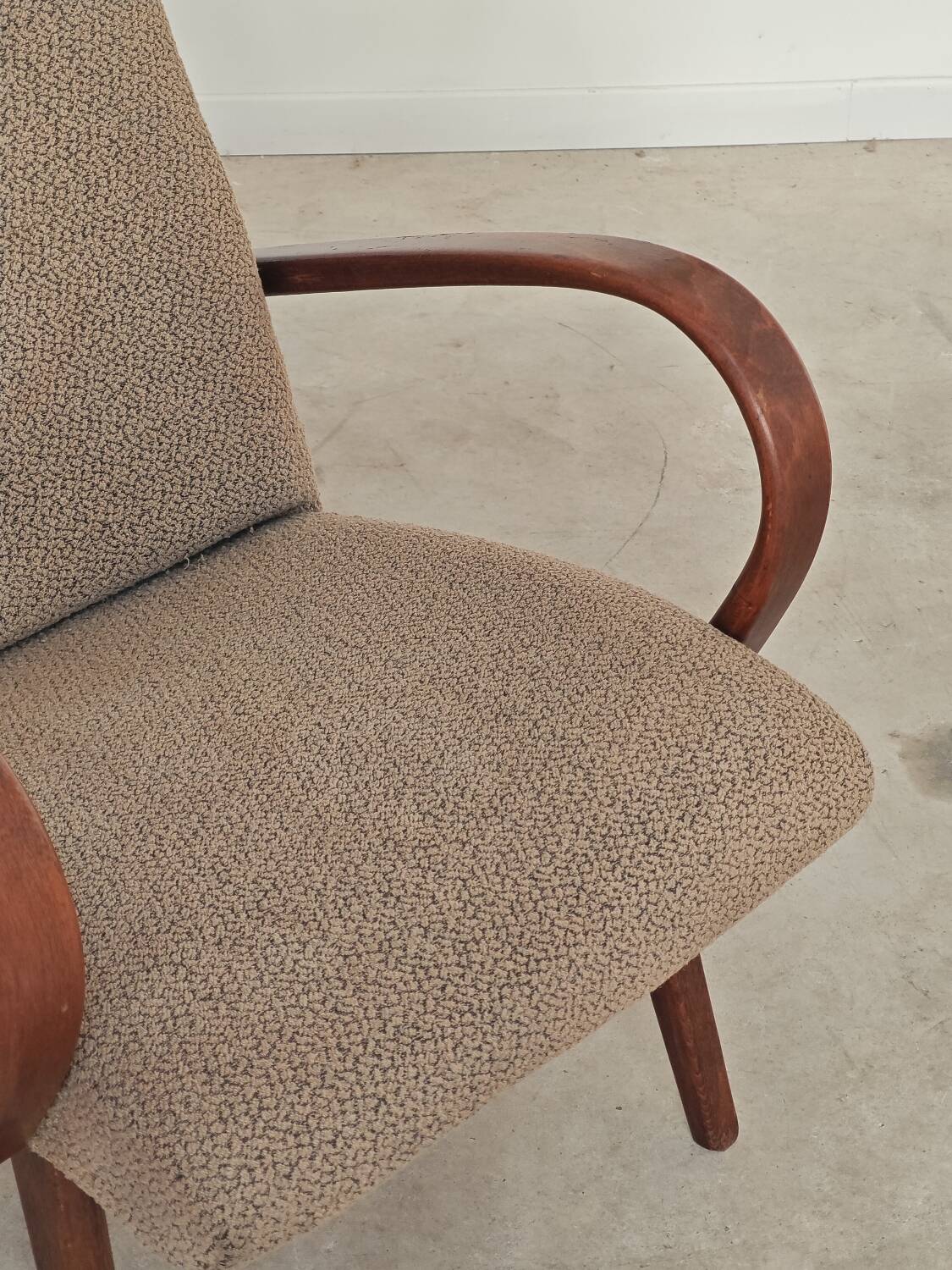 Pair of grey mottled armchairs by Jaroslav Smidek for TON Bystrice